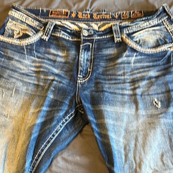 Rock Revival Blue Distressed Jeans